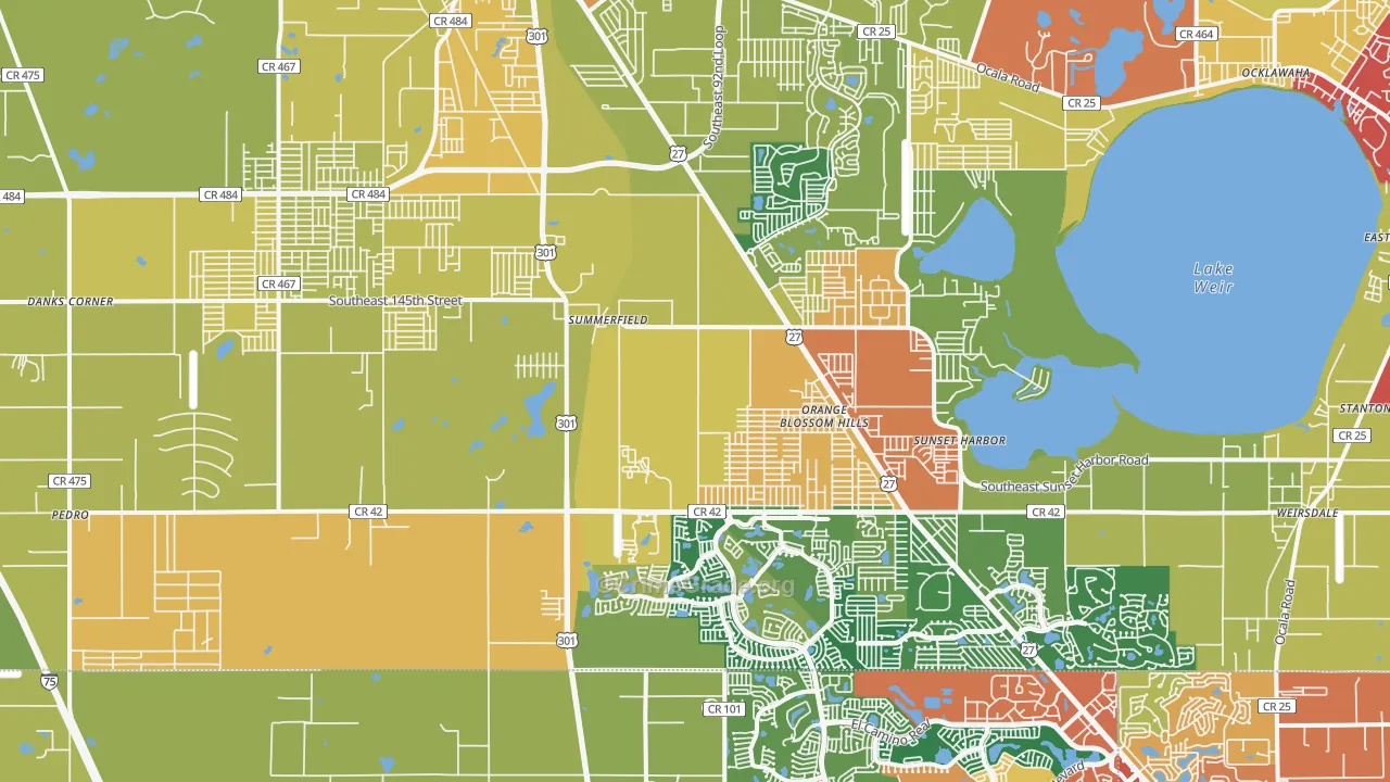Summerfield, FL Map of Assault Rates