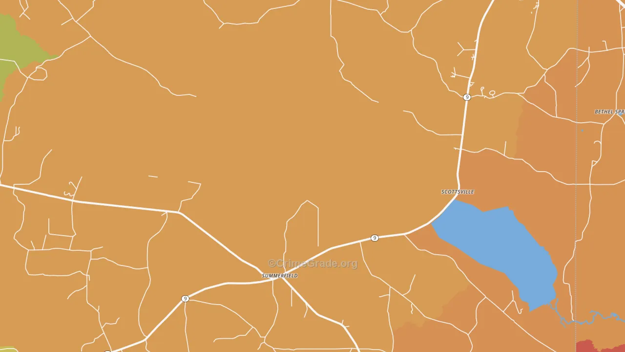 Summerfield, LA Map of Assault Rates