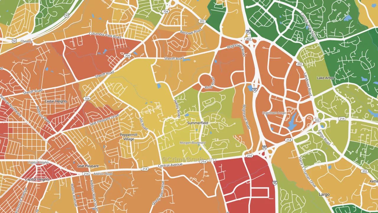 Summerfield, MD Map of Assault Rates