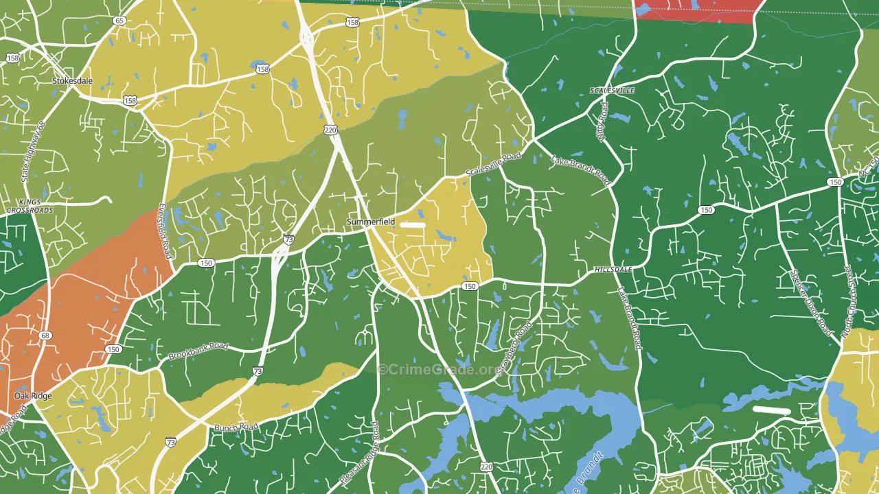 Summerfield, NC Map of Assault Rates