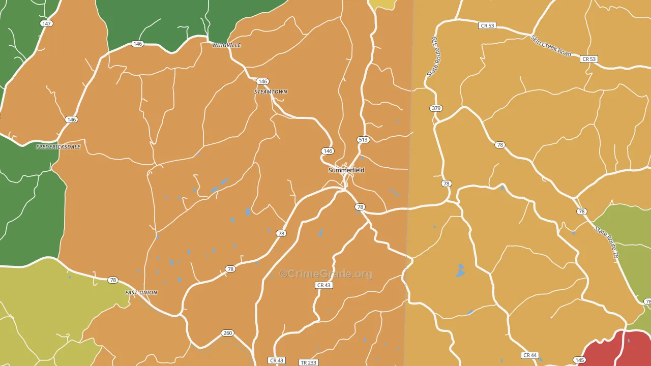 Summerfield, OH Map of Assault Rates