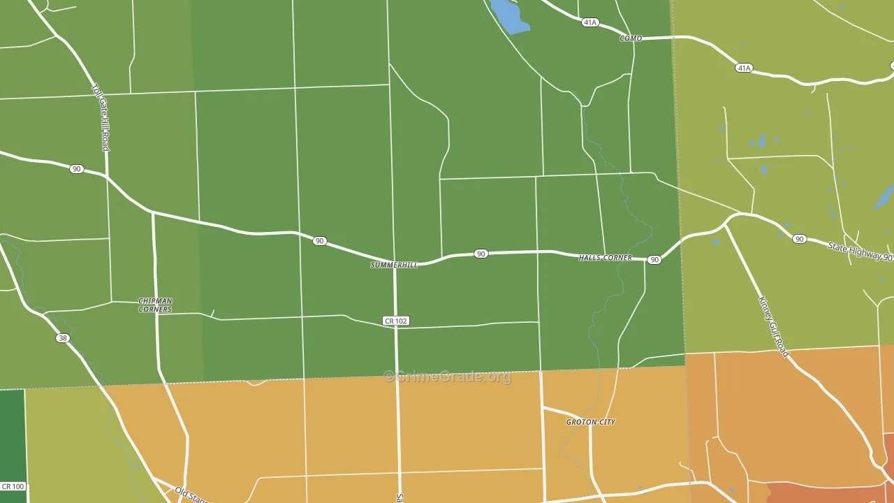 Summerhill, NY Map of Assault Rates