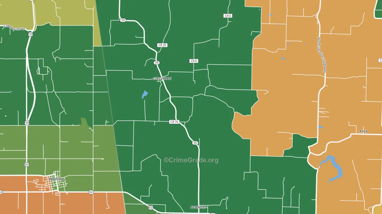 Summers, AR Map of Assault Rates