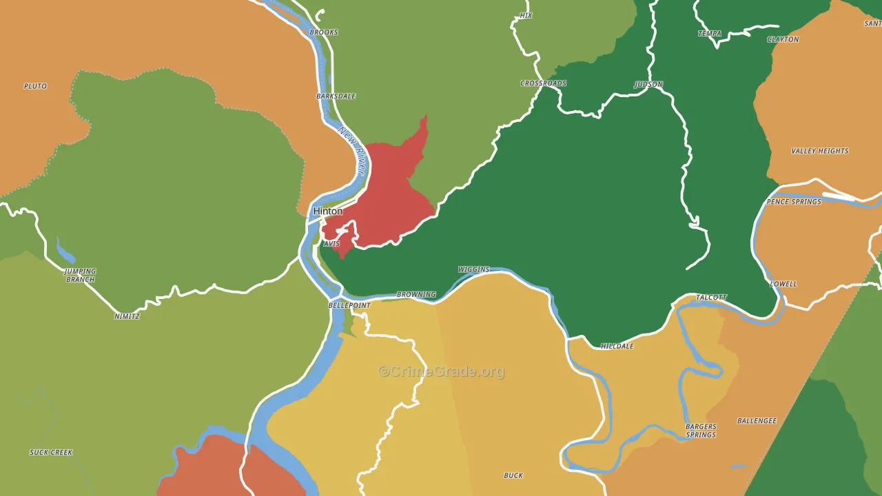 Summers County, WV Map of Assault Rates