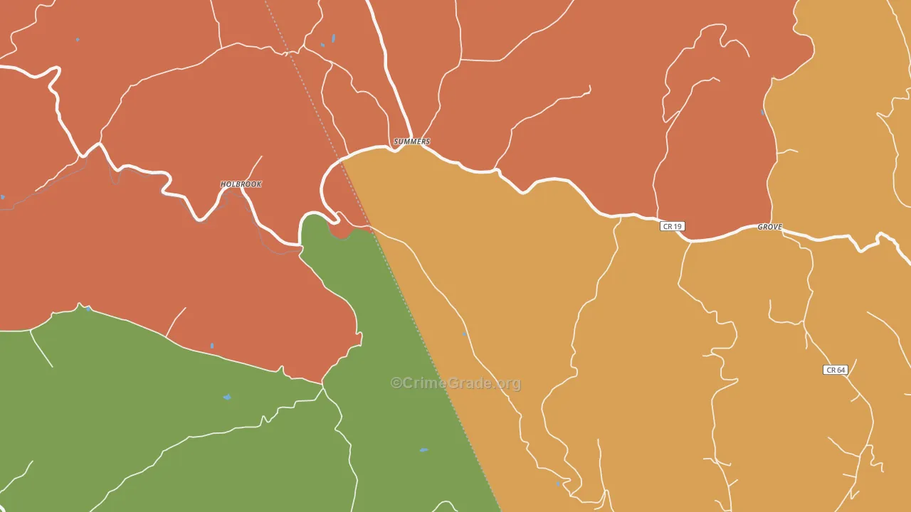Summers, WV Map of Assault Rates