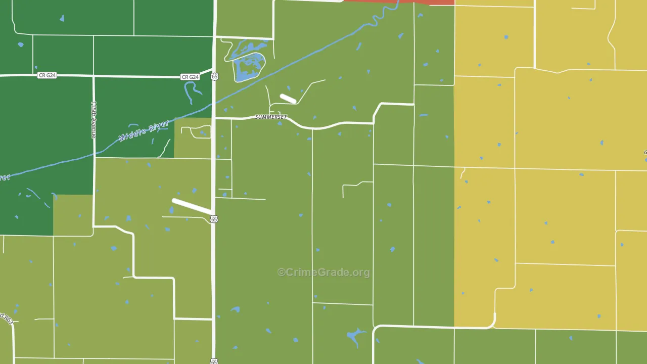 Summerset, IA Map of Assault Rates