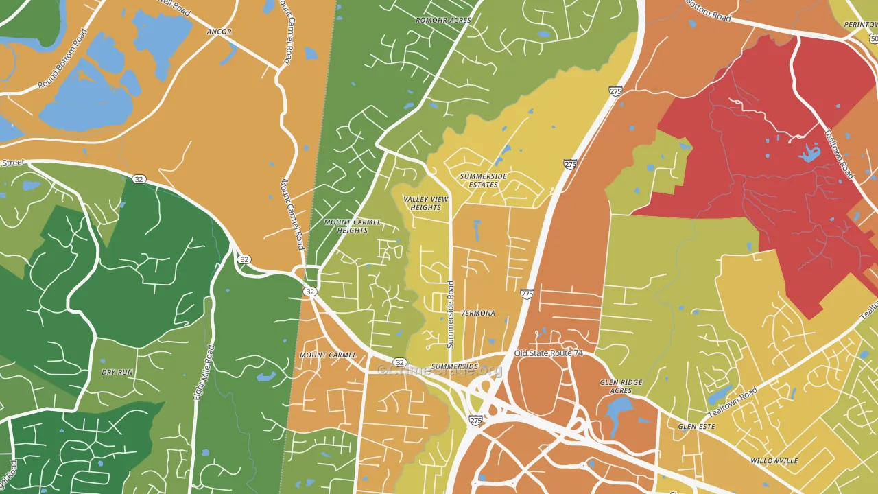 Summerside, Cincinnati, OH Map of Assault Rates
