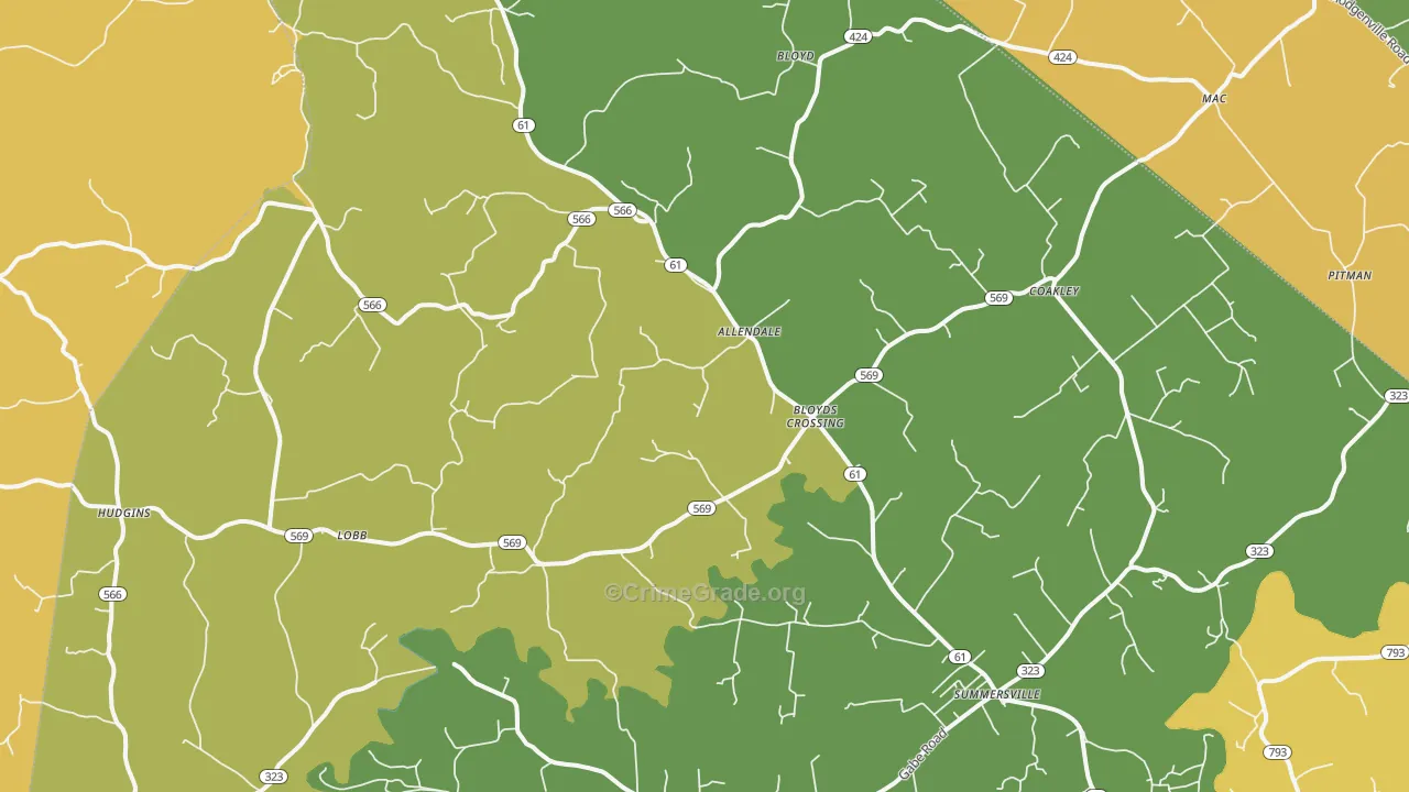 Summersville, KY Map of Assault Rates