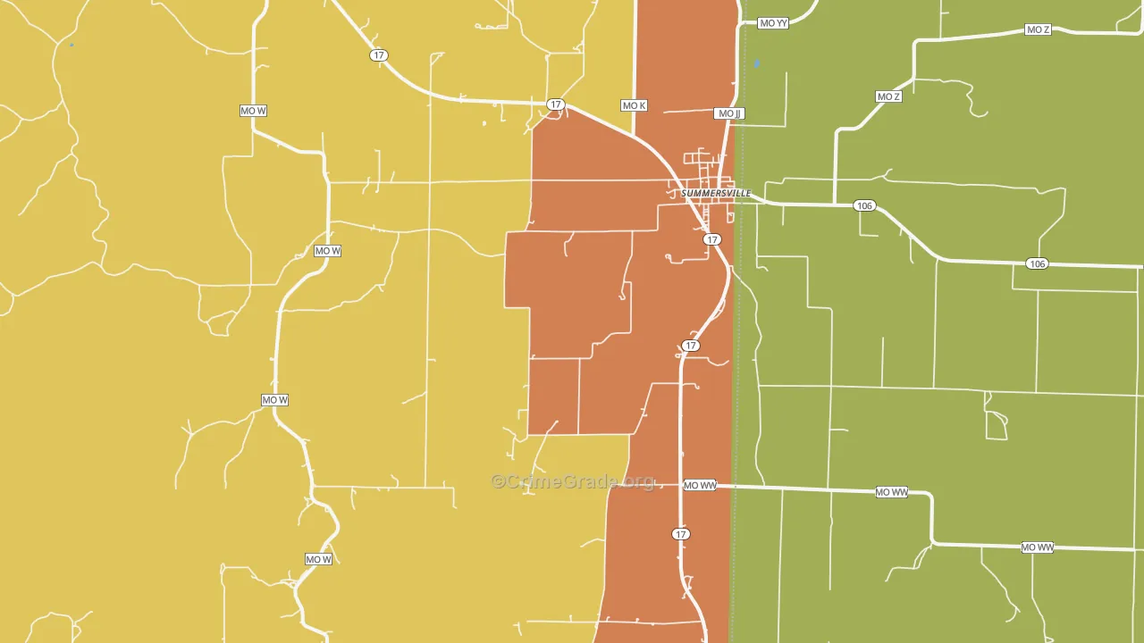 Summersville, MO Map of Assault Rates
