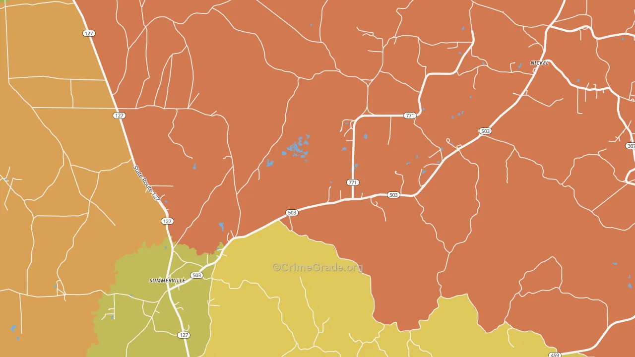 Summerville, LA Map of Assault Rates