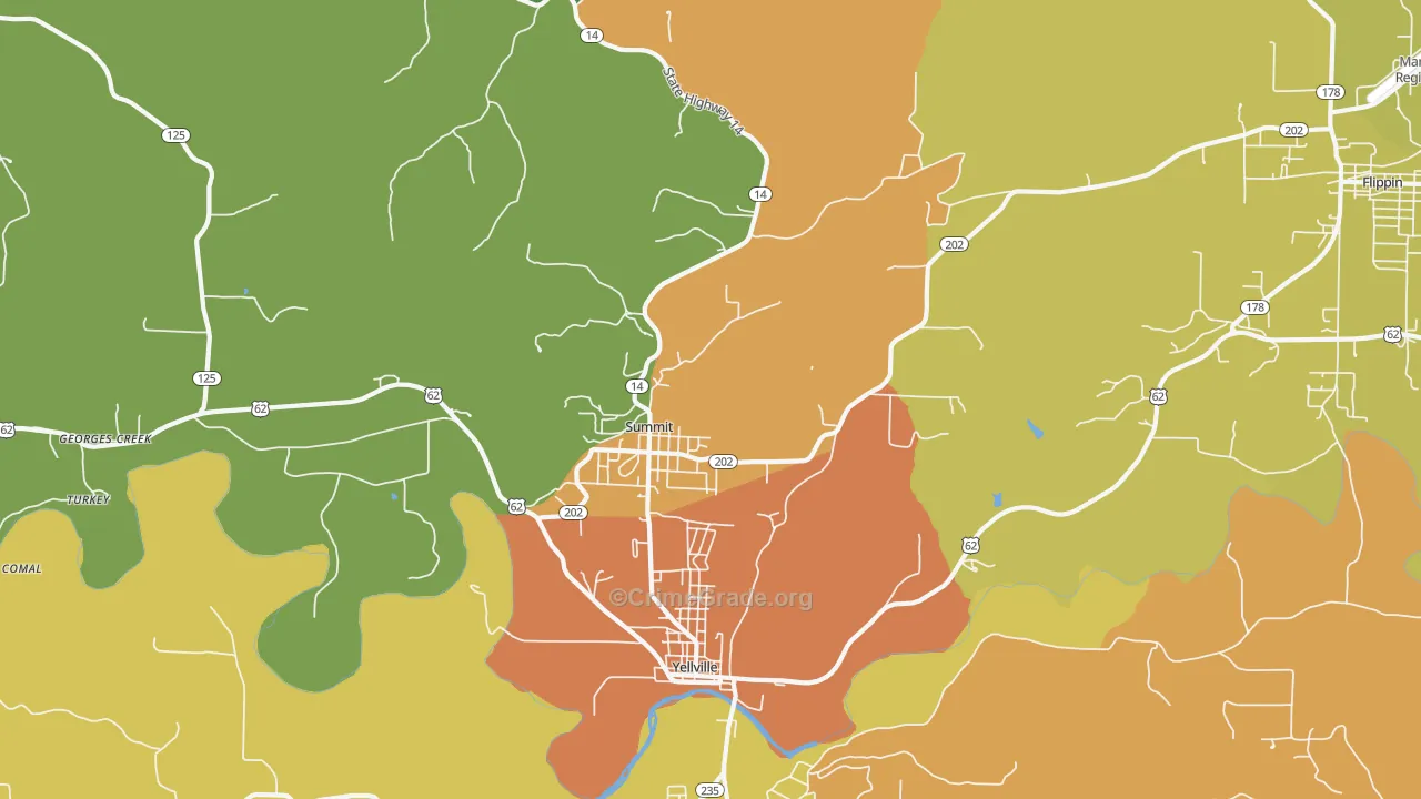 Summit, AR Map of Assault Rates