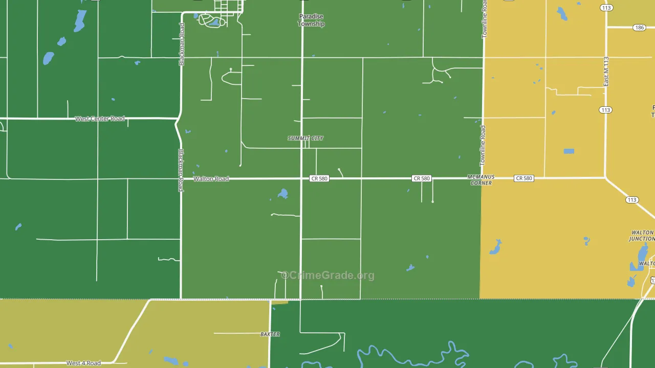 Summit City, MI Map of Assault Rates