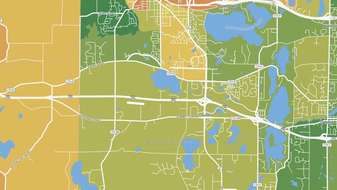 Summit Corners, WI Map of Assault Rates