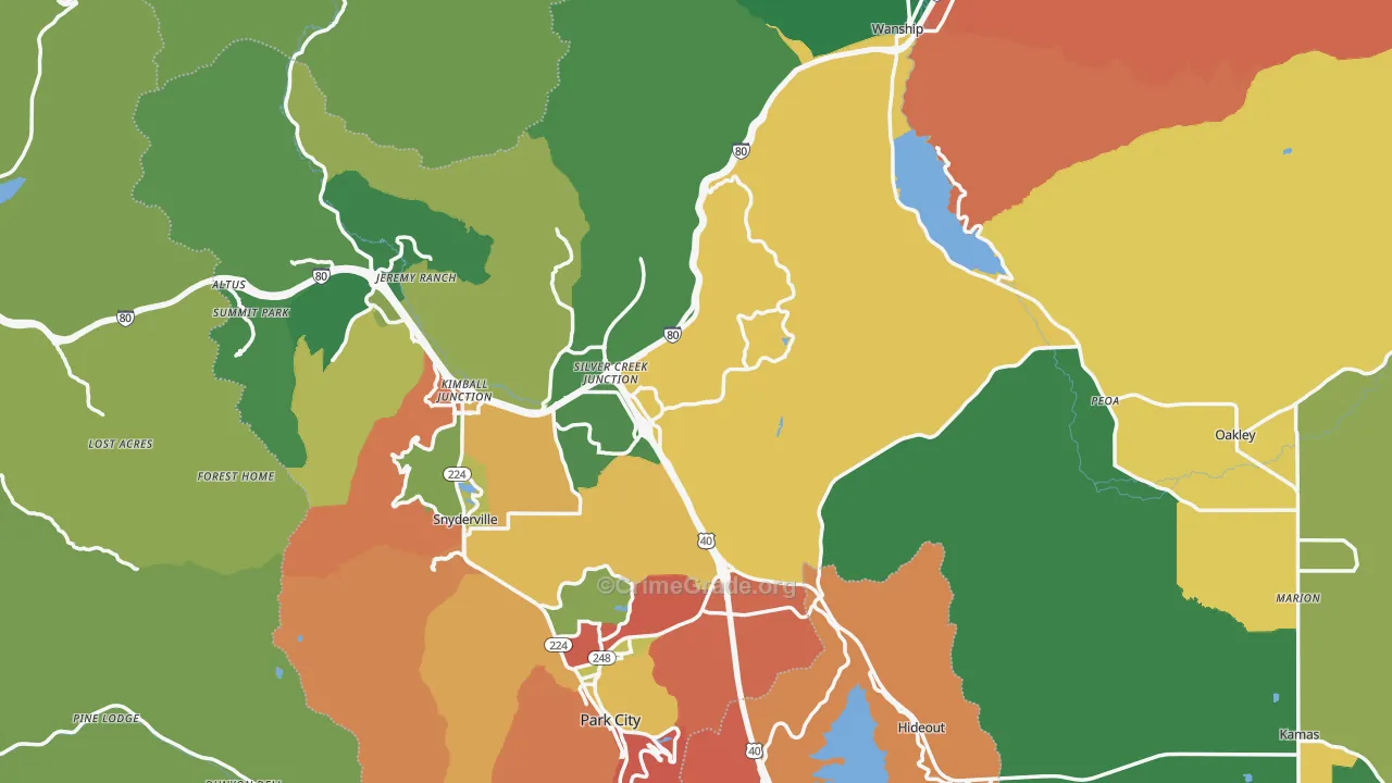 Summit County, UT Map of Assault Rates