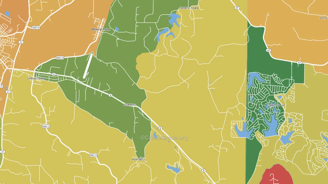 Summit, MO Map of Assault Rates