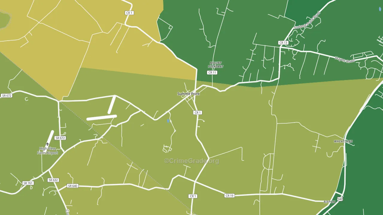 Summit Point, WV Map of Assault Rates