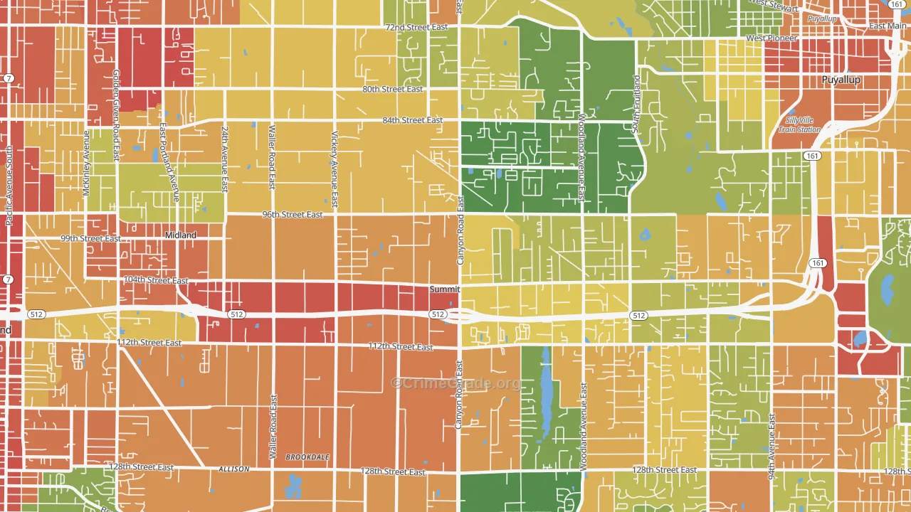 Summit, Puyallup, WA Map of Assault Rates