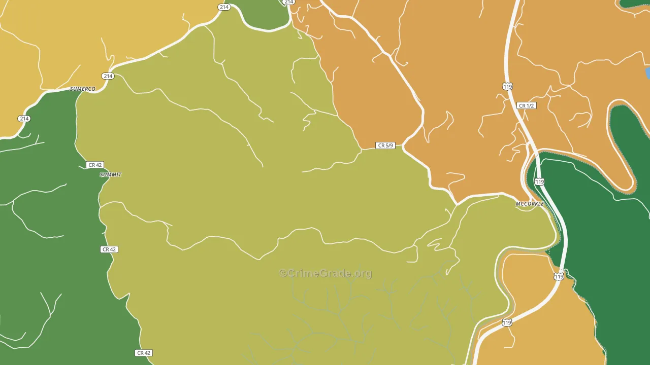 Summit, WV Map of Assault Rates