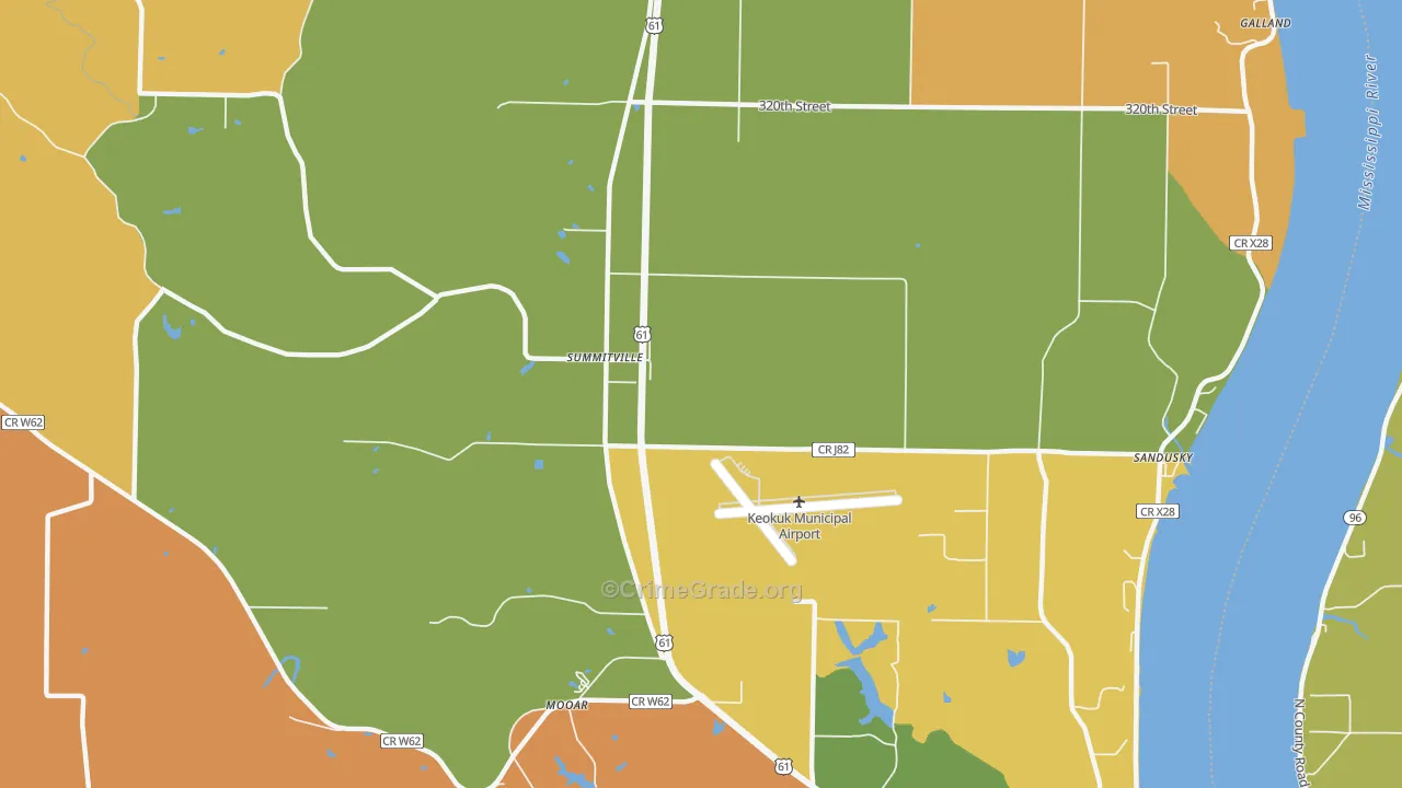 Summitville, IA Map of Assault Rates