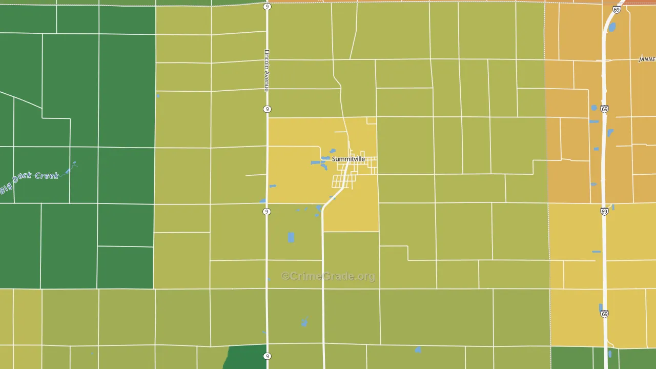 Summitville, IN Map of Assault Rates
