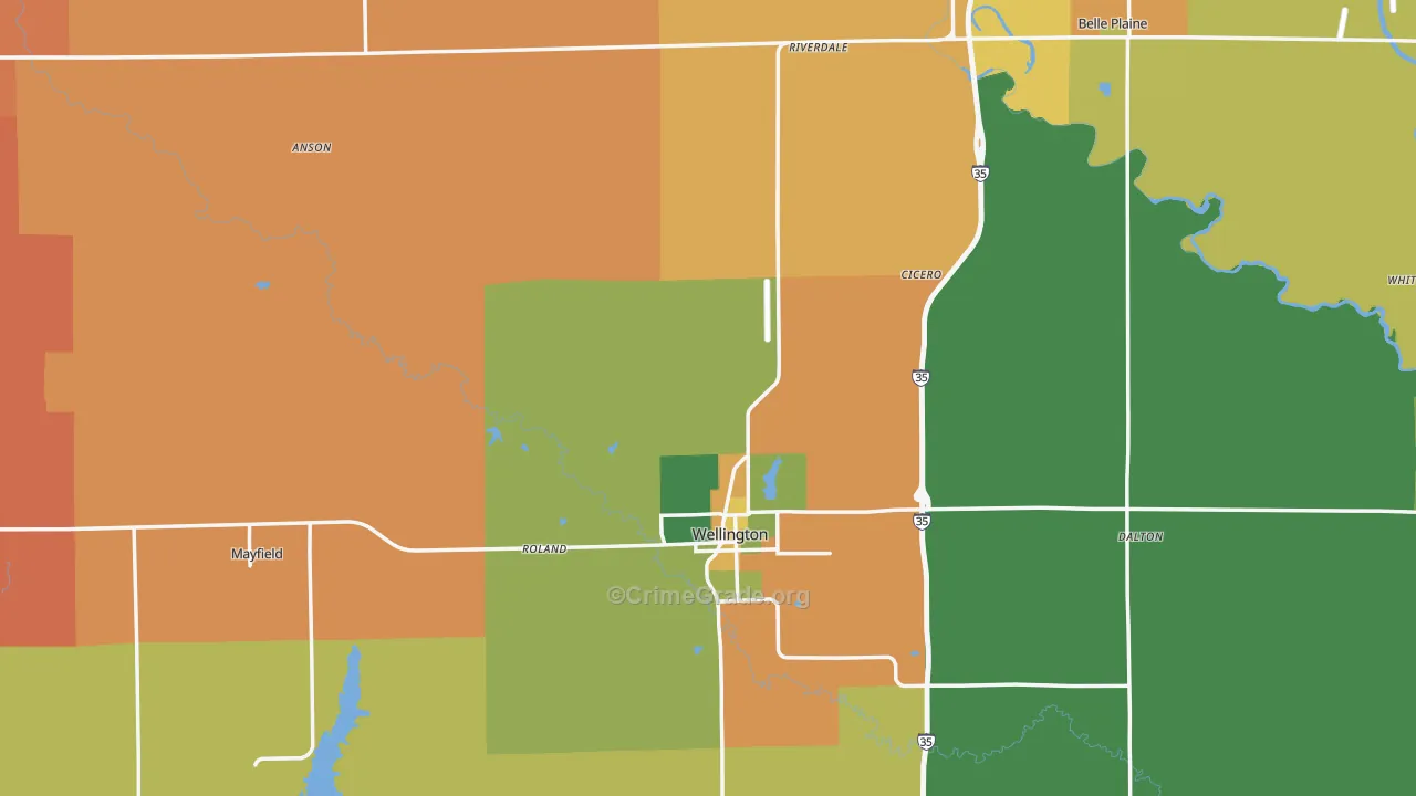 Sumner County, KS Map of Assault Rates