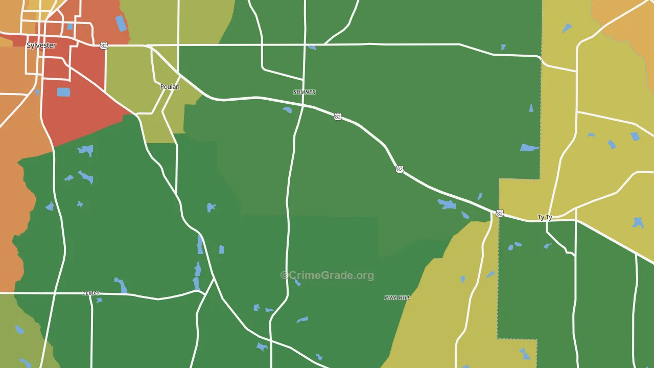Sumner, GA Map of Assault Rates