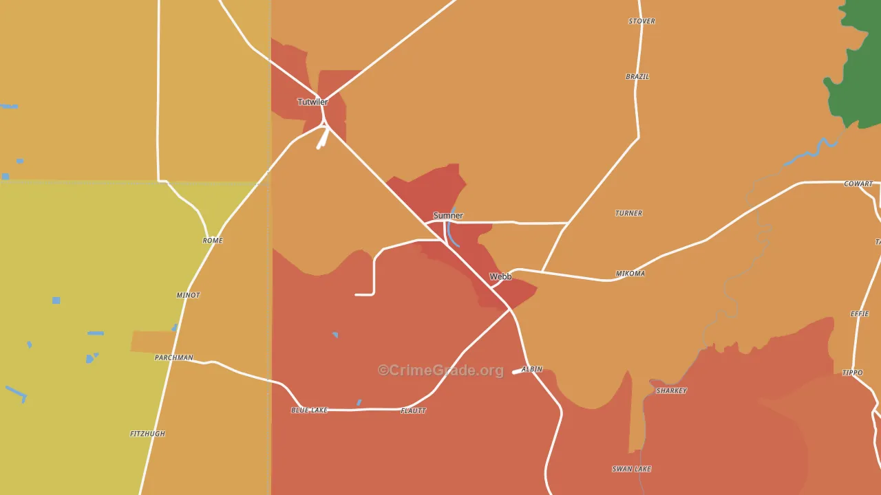 Sumner, MS Map of Assault Rates