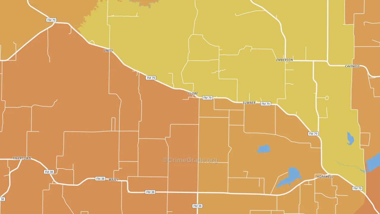 Sumner, TX Map of Assault Rates