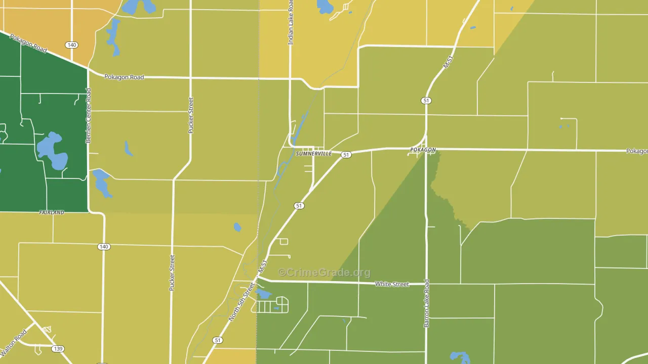 Sumnerville, MI Map of Assault Rates