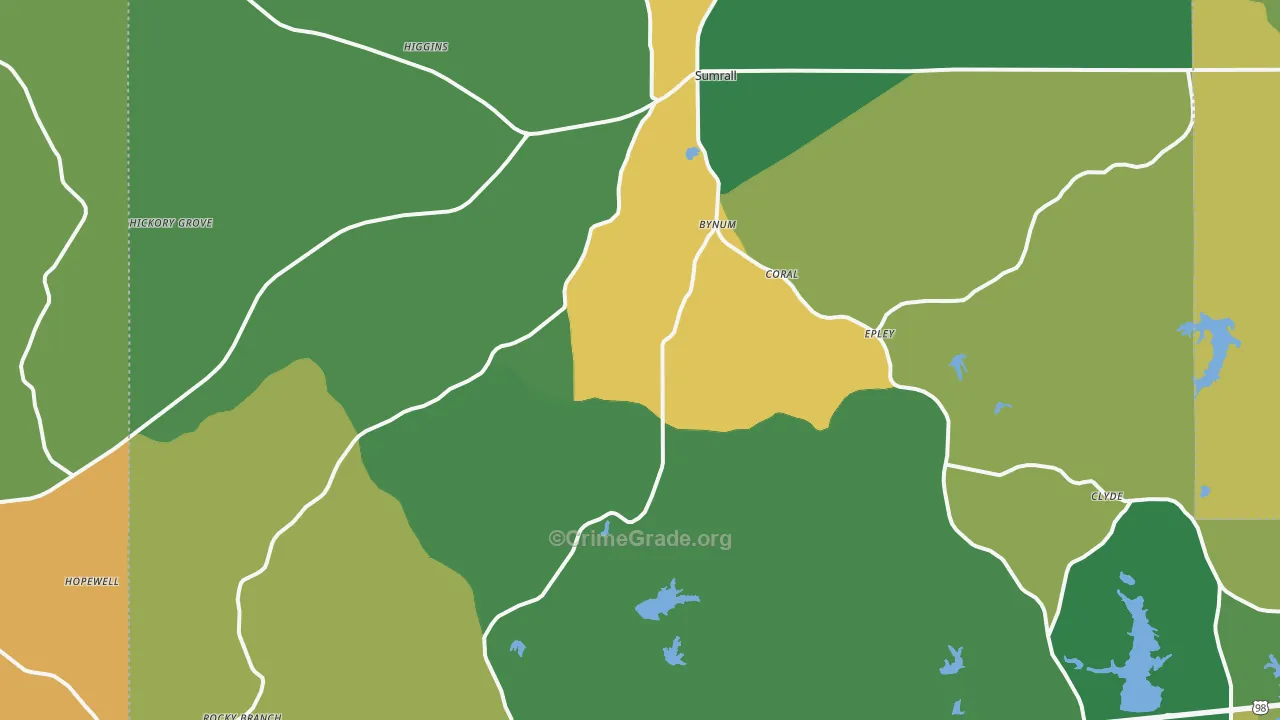 Sumrall, MS Map of Assault Rates