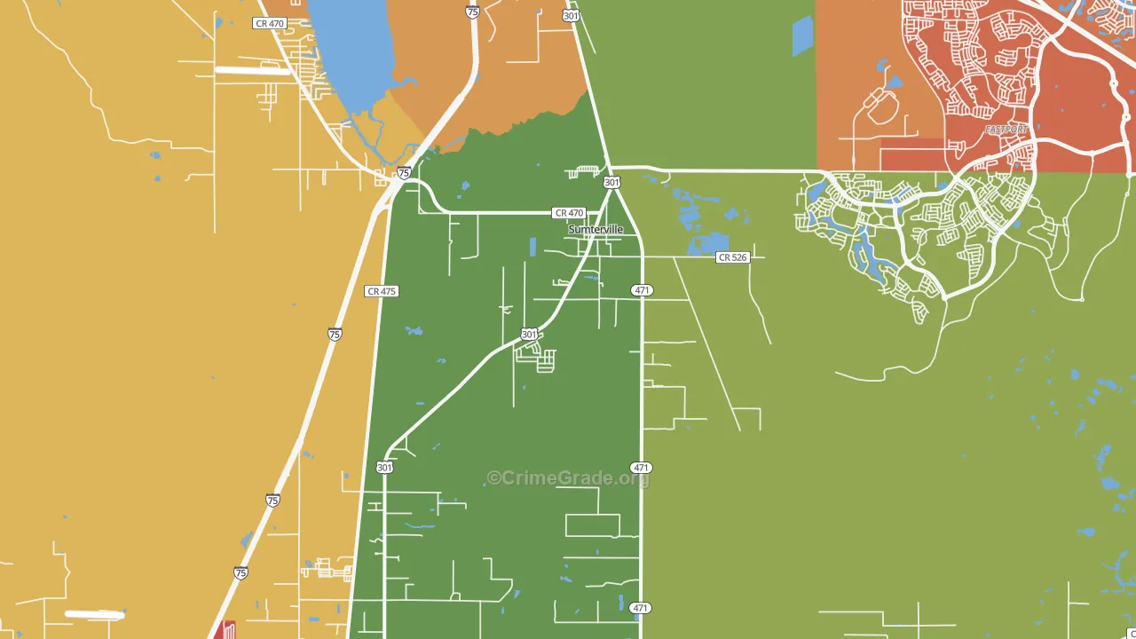 Sumterville, FL Map of Assault Rates