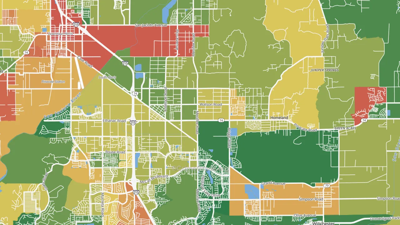 Sun City, CA Map of Assault Rates