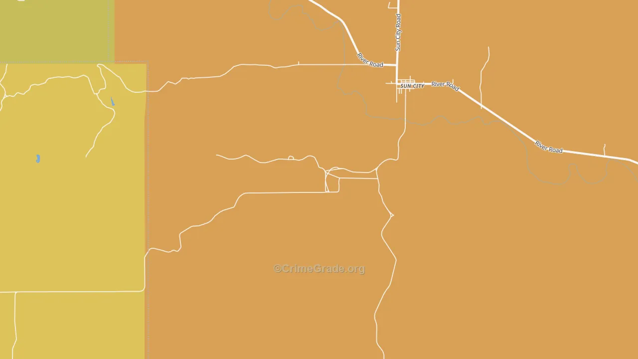 Sun City, KS Map of Assault Rates
