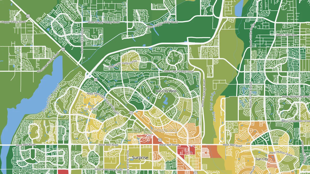Sun City West, AZ Map of Assault Rates