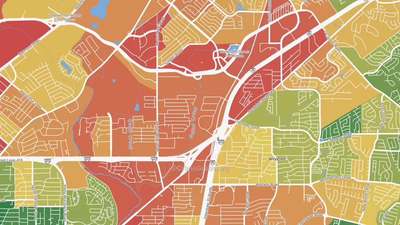 Sun Gate, San Antonio, TX Map of Assault Rates