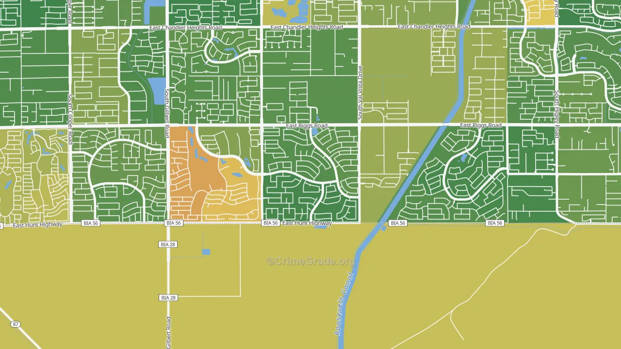Sun Groves, Chandler, AZ Map of Assault Rates