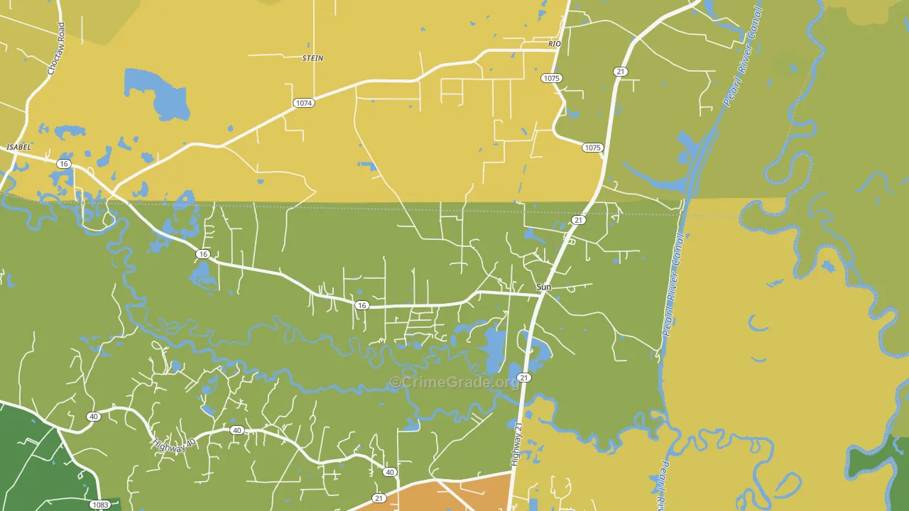 Sun, LA Map of Assault Rates