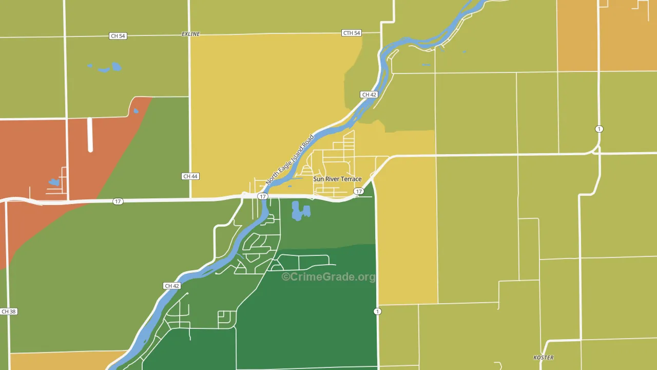 Sun River Terrace, IL Map of Assault Rates