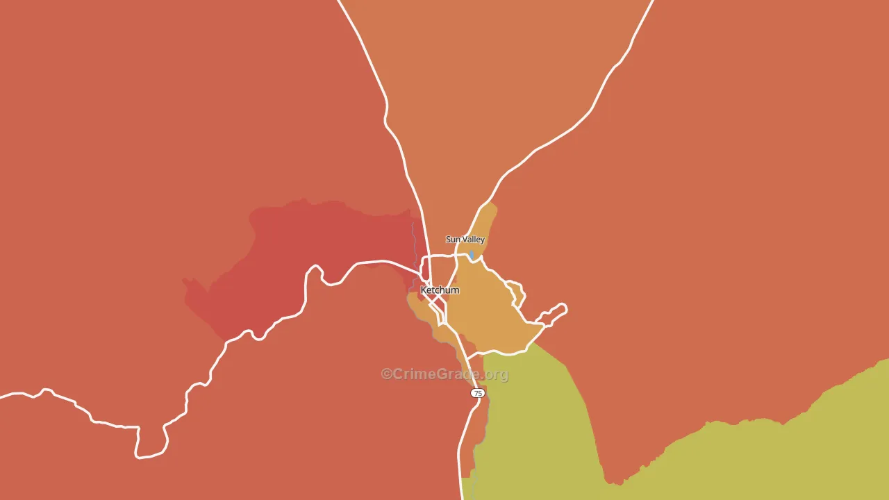 Sun Valley, ID Map of Assault Rates