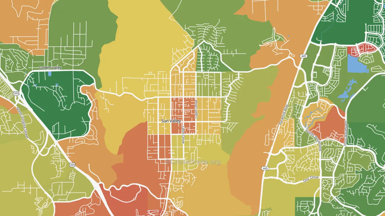 Sun Valley, NV Map of Assault Rates