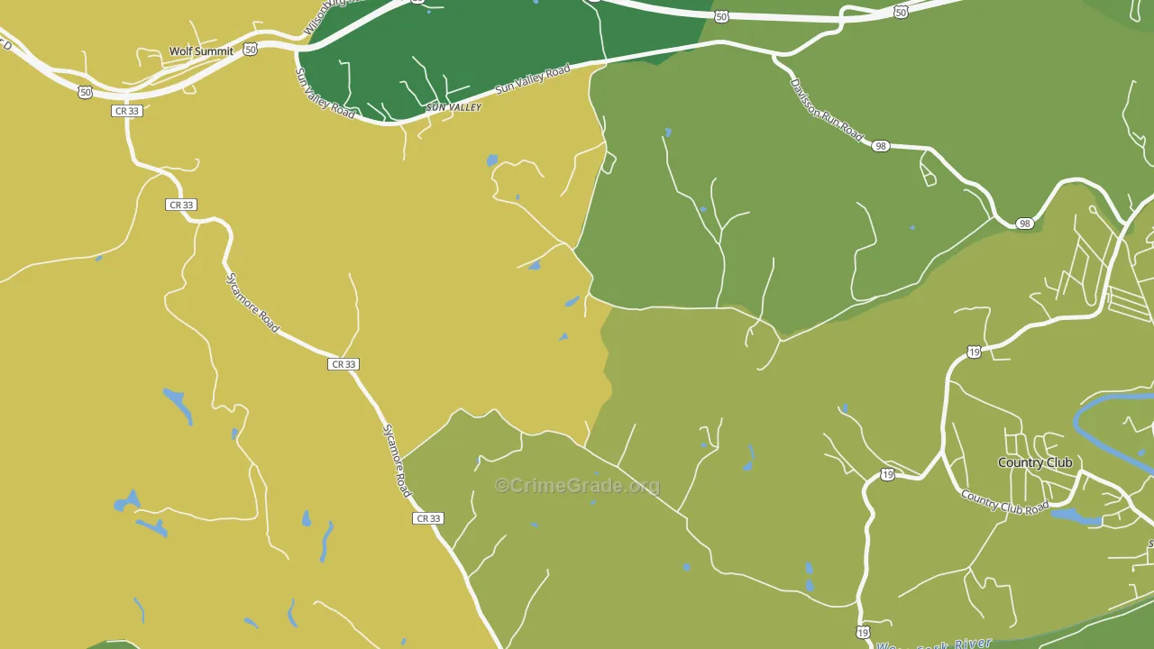 Sun Valley, WV Map of Assault Rates