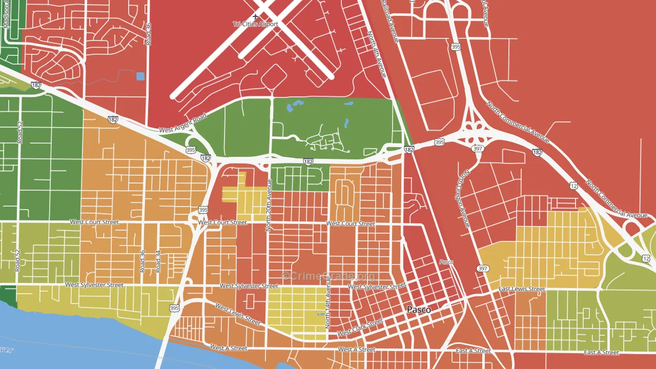 Sun Willows, Pasco, WA Map of Assault Rates
