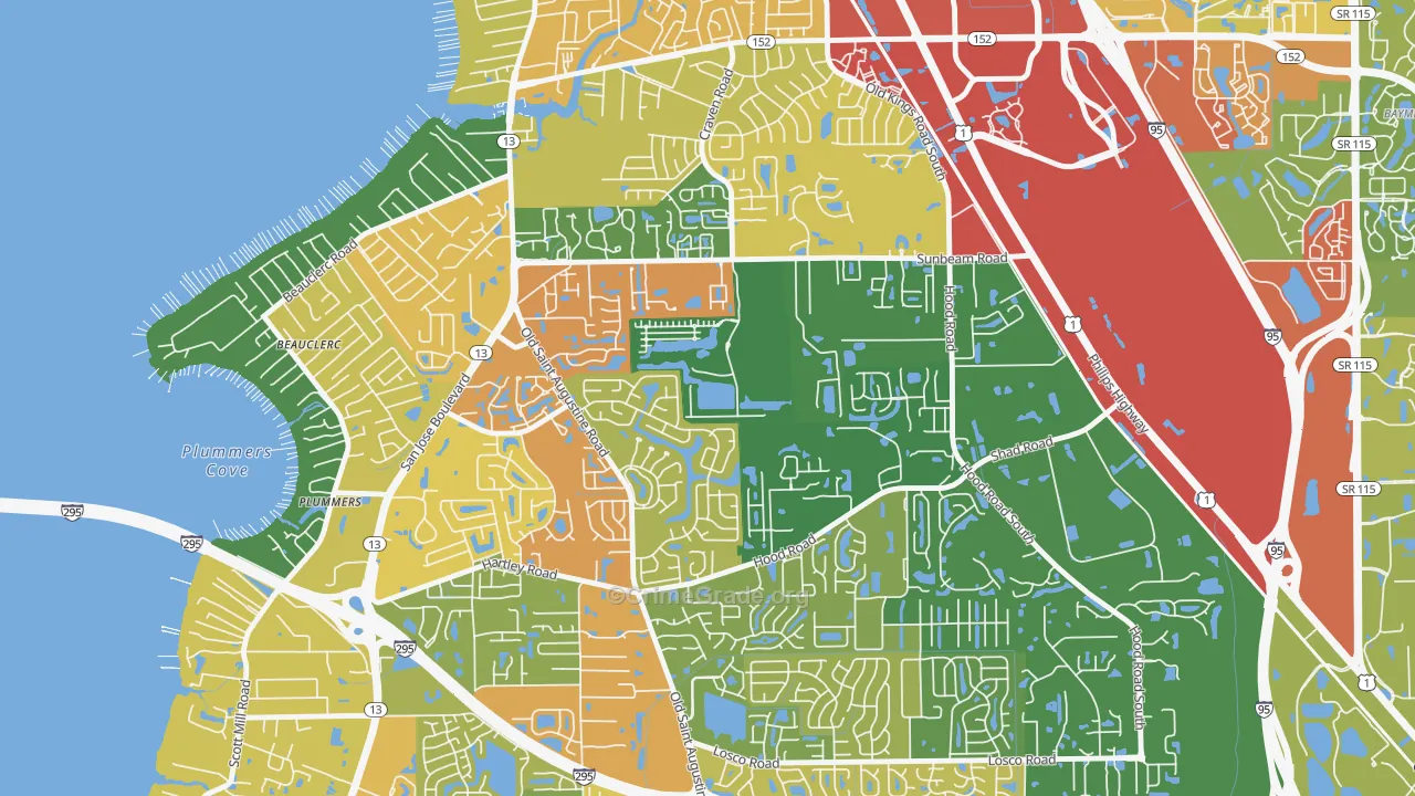 Sunbeam, Jacksonville, FL Map of Assault Rates