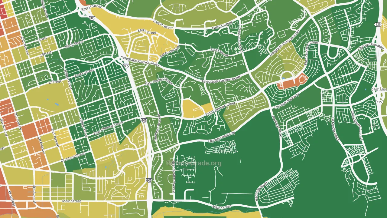 Sunbow, Chula Vista, CA Map of Assault Rates