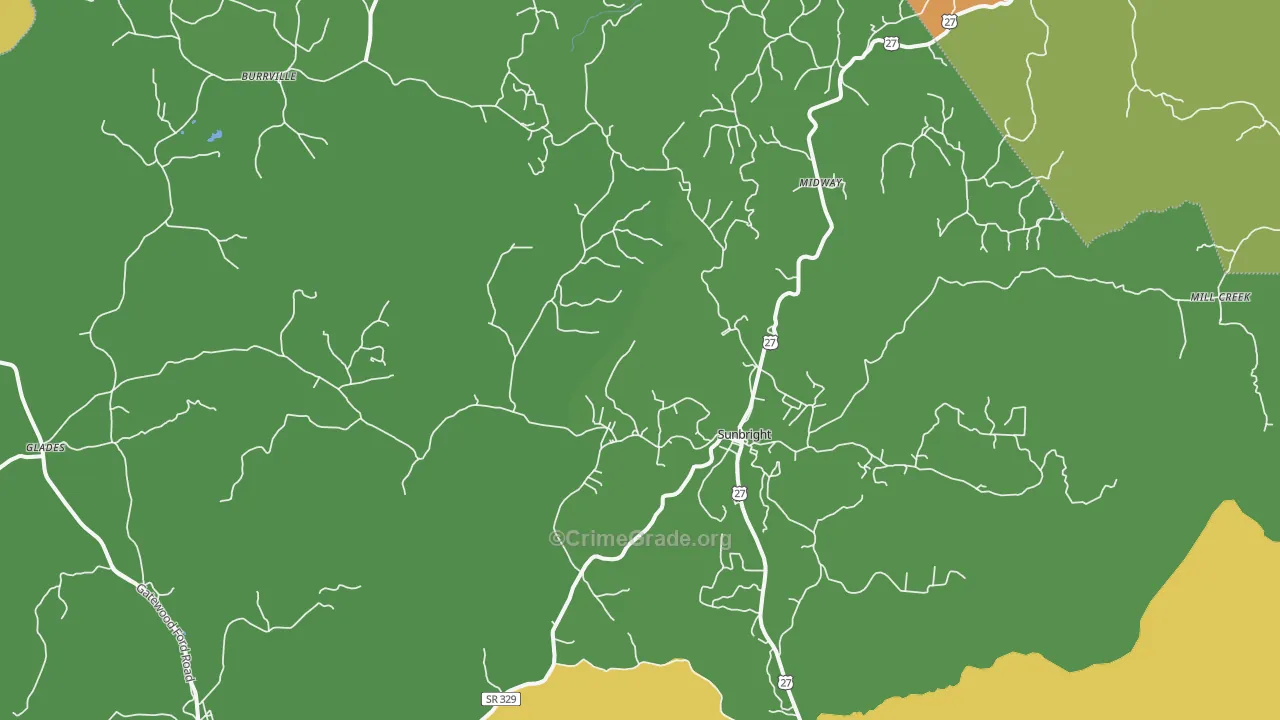 Sunbright, TN Map of Assault Rates