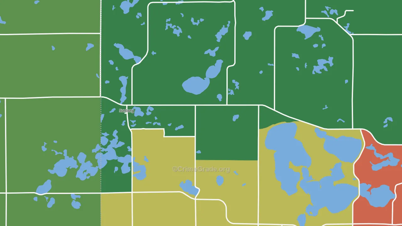 Sunburg, MN Map of Assault Rates