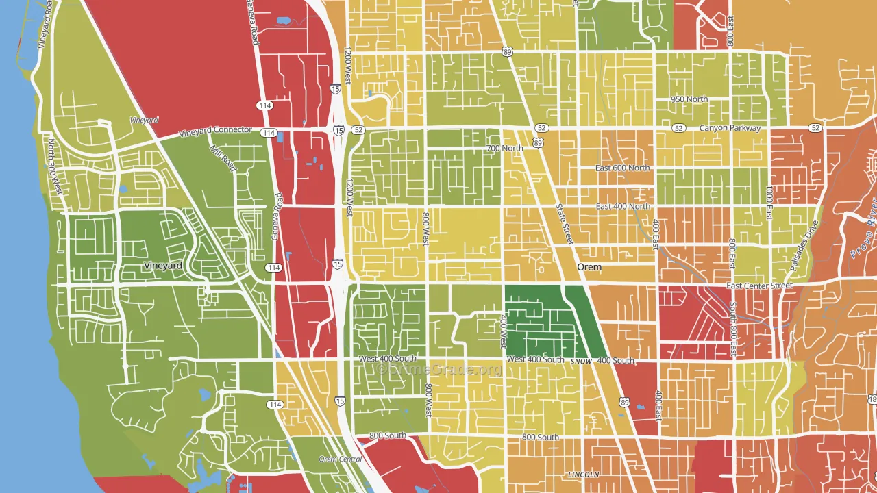 Suncrest, Orem, UT Map of Assault Rates