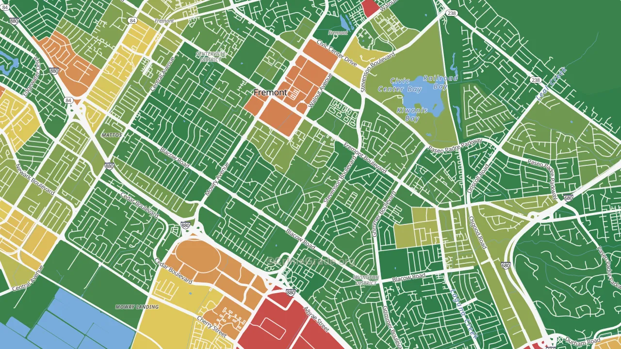 Sundale, Fremont, CA Map of Assault Rates