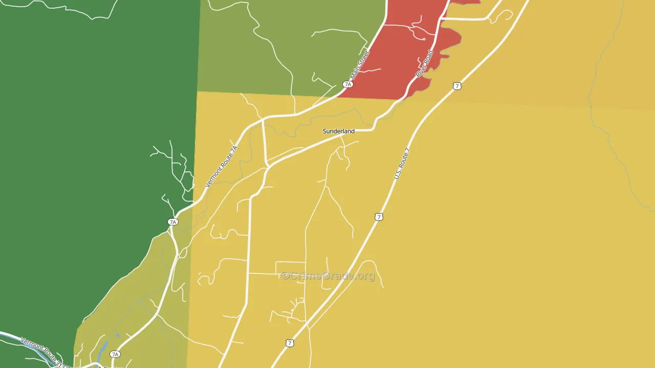 Sunderland, VT Map of Assault Rates