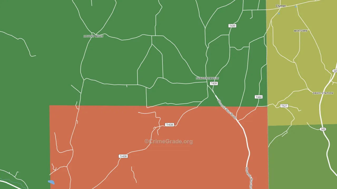 Sunderlinville, PA Map of Assault Rates
